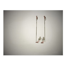 Empty Skis and Poles Post Cards