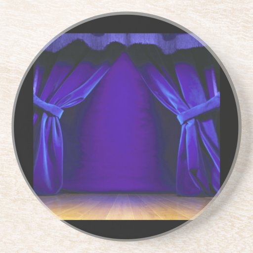 Empty Stage With Curtains Beverage Coasters