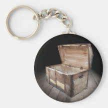 Empty treasure chest key chain