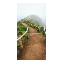 Empty walking trail photo card