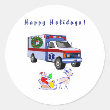 EMS Christmas Gifts Round Stickers