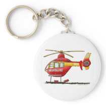 EMS EMT Rescue Medical Helicopter Ambulance Key Chains