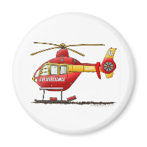 EMS EMT Rescue Medical Helicopter Ambulance Fridge Magnets