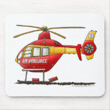 EMS EMT Rescue Medical Helicopter Ambulance Mousepad