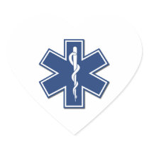 EMS Star of Life Heart Sticker