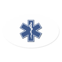 EMS Star of Life Oval Sticker