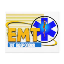 EMT 1ST RESPONDER EMERGENCY MEDICAL TECHNICIAN POST CARD