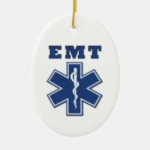 EMT BLUE STAR OF LIFE CHRISTMAS TREE ORNAMENT