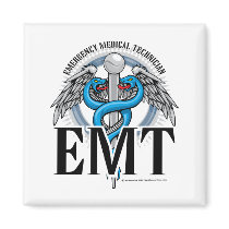 EMT Caduceus Blue Fridge Magnet