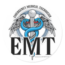 EMT Caduceus Blue Stickers