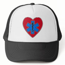 EMT Heart Trucker Hats