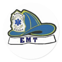 EMT Helmet Round Sticker