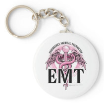 EMT Pink Caduceus Keychain