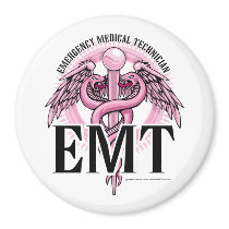 EMT Pink Caduceus Magnets