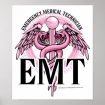 EMT Pink Caduceus Posters