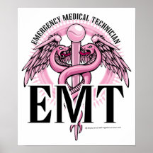 EMT Pink Caduceus Posters