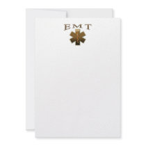 EMT - Star of Life in Brown Invitations