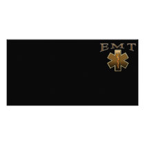 EMT - Star of Life in Brown Personalized Photo Card