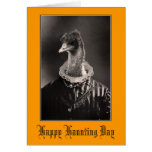 Emu in witch clothing Halloween card or invitation