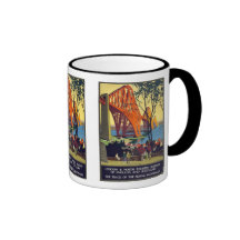 En avant pont - art vintage d'affiche de voyage tasse à café