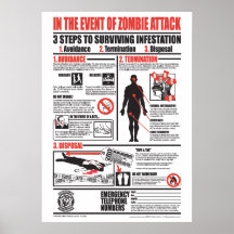 EN CAS DE L'ATTAQUE DE ZOMBI (VERSION DE LUXE) AFFICHES