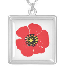 EN TANT QUE pavot de rouge de collier