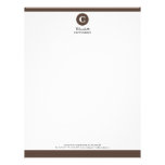 En-tête de lettre brun chocolat et blanc simple de