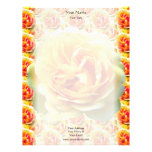 En-tête de lettre de fleur de rose jaune