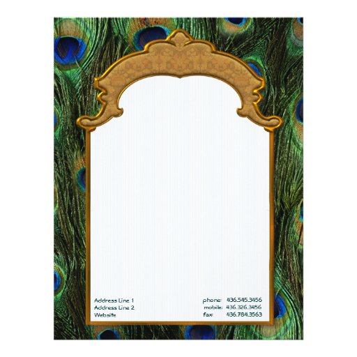 En-tête de lettre de plume de paon - personnaliser