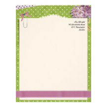 En-tête de lettre vintage vert mignon
