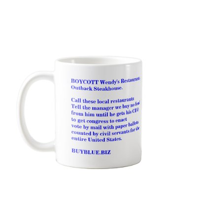 ENACT VOTE BY MAIL WITH PAPER BALLOTS  BUYBLUE.BIZ COFFEE MUG by maximus7
