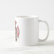 'enamel' fire dept insignia coffee mug