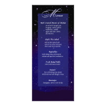 Enchanted Evening Nighttime Wedding Menu Custom Announcement
