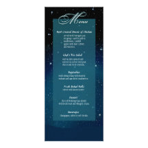Enchanted Evening Nighttime Wedding Menu Personalized Invitations