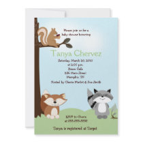 Enchanted Forest Animals Woodland Baby Shower 5x7 Custom Invite