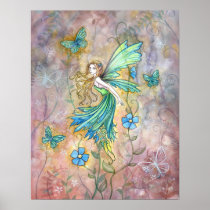 Enchanted Garden Fairy Art Poster Print