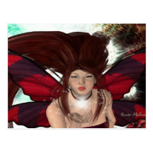 Enchanted Red Faerie Post Cards