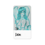 Enchanting Angel - Aqua Blue Address Label
