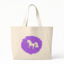 Enchanting Unicorn on Purple Background and Stars Tote Bag