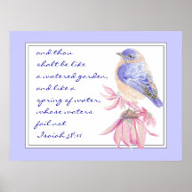 Encourage Promise Scripture Isaiah Bluebird Garden Posters