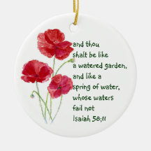 Encourage Promise Scripture Isaiah Poppy Garden Ornaments