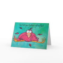 Encouragement Pnk Flamingo Funny Humour Card