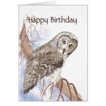 Encouraging, Compliment Cute Owl Birthday Card