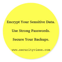 Encrypt Your Sensitive Data. Round Stickers