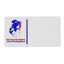 END CORPORATE WELFARE CUSTOM SHIPPING LABELS