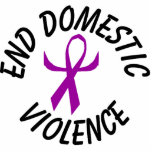End Domestic Violence Ribbon Ornament (humanized) Photo Cutouts