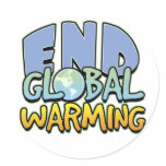 End Global Warming Round Stickers
