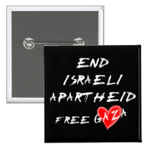 End Israeli Apartheid Free Heart Gaza button