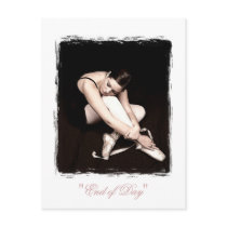 End of Day Sleeping Ballerina White Postcard