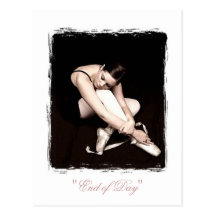 End of Day Sleeping Ballerina White Postcard